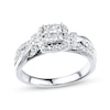Previously Owned Diamond Engagement Ring 1/2 ct tw Princess & Round 10K White Gold