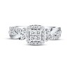 Thumbnail Image 3 of Previously Owned Diamond Engagement Ring 1/2 ct tw Princess & Round 10K White Gold - Size 3.5