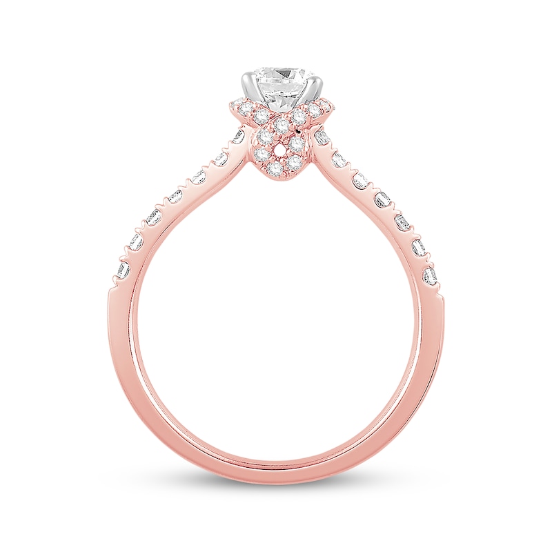 Main Image 3 of Previously Owned Diamond Engagement Ring 7/8 ct tw Round-cut 14K Rose Gold - Size 9.25