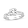 Previously Owned Diamond Engagement Ring 7/8 ct tw Round & Baguette 14K White Gold