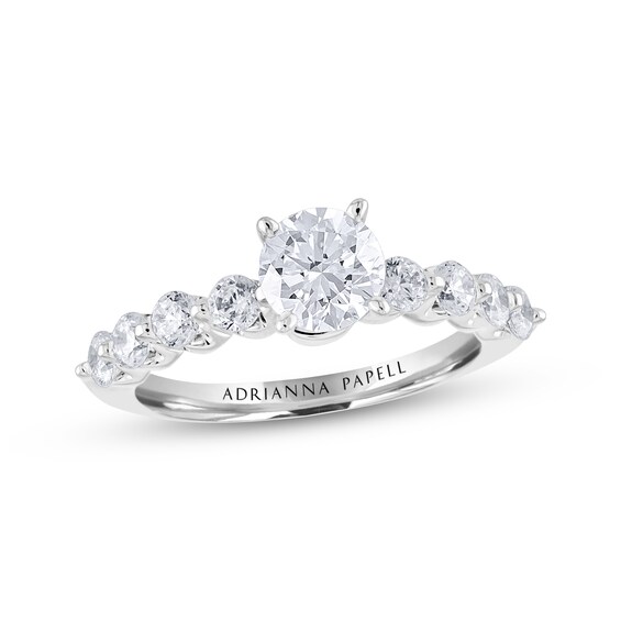 Previously Owned Adrianna Papell Diamond Engagement Ring 1-5/8 ct tw Round-cut 14K White Gold Size 4.5