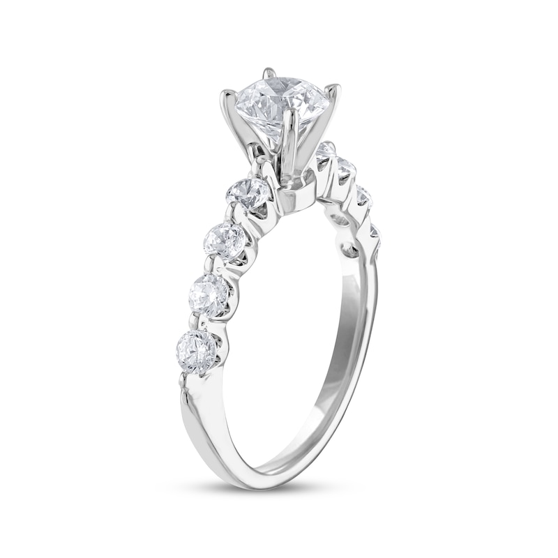 Previously Owned Adrianna Papell Diamond Engagement Ring 1-5/8 ct tw Round-cut 14K White Gold