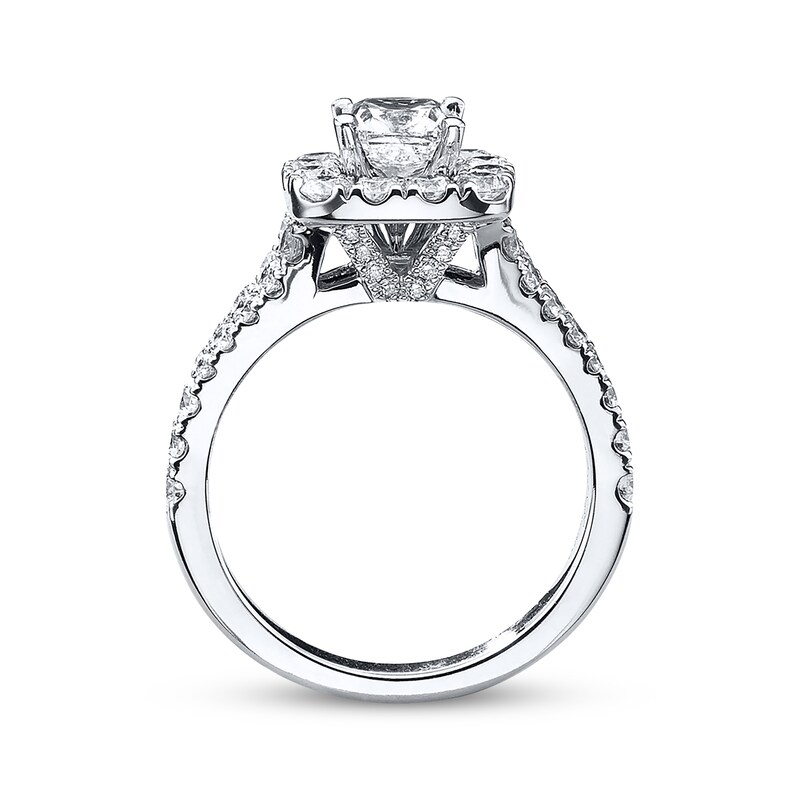 Main Image 3 of Previously Owned Neil Lane Engagement Ring 2-1/6 ct tw Cushion & Round-cut Diamonds 14K White Gold - Size 3.75