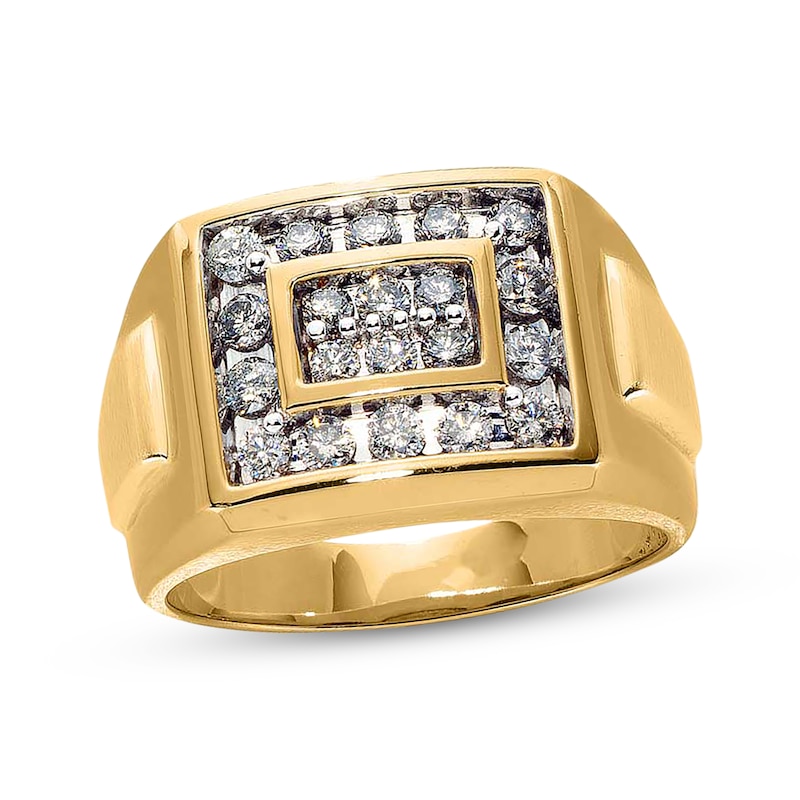 Main Image 1 of Previously Owned Men's Diamond Ring 1 ct tw Round-Cut 14K Yellow Gold - Size 13