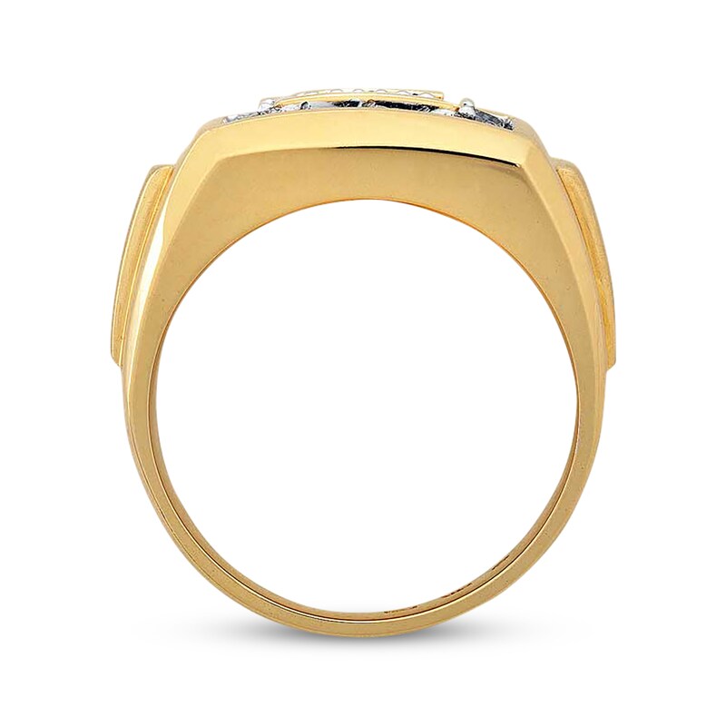 Main Image 3 of Previously Owned Men's Diamond Ring 1 ct tw Round-Cut 14K Yellow Gold - Size 13