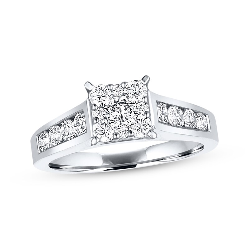 Main Image 1 of Previously Owned Diamond Engagement Ring 1 ct tw Round-cut 14K White Gold - Size 10.5