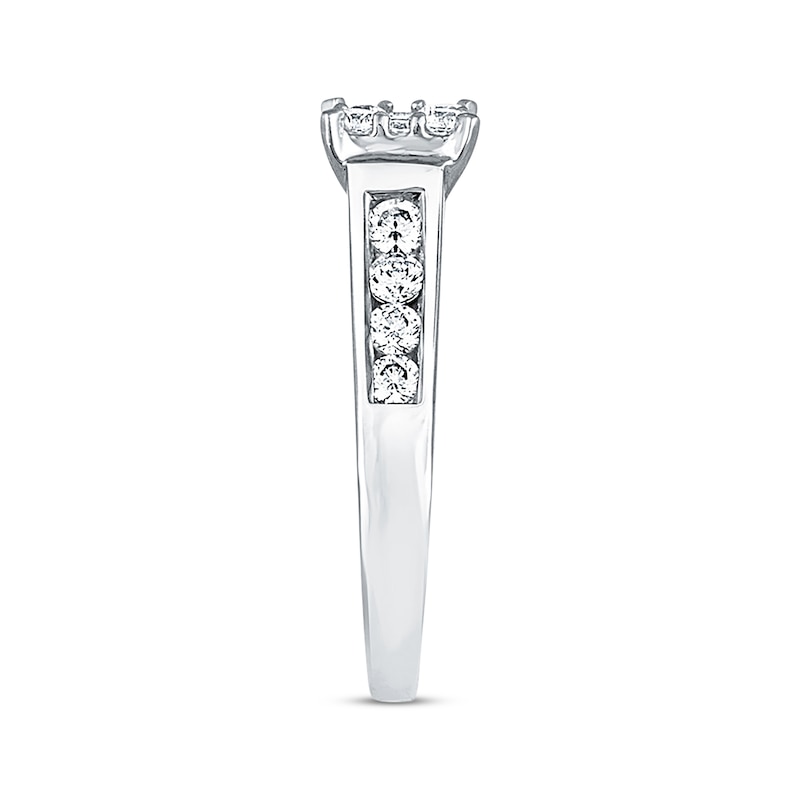 Main Image 2 of Previously Owned Diamond Engagement Ring 1 ct tw Round-cut 14K White Gold - Size 10.5