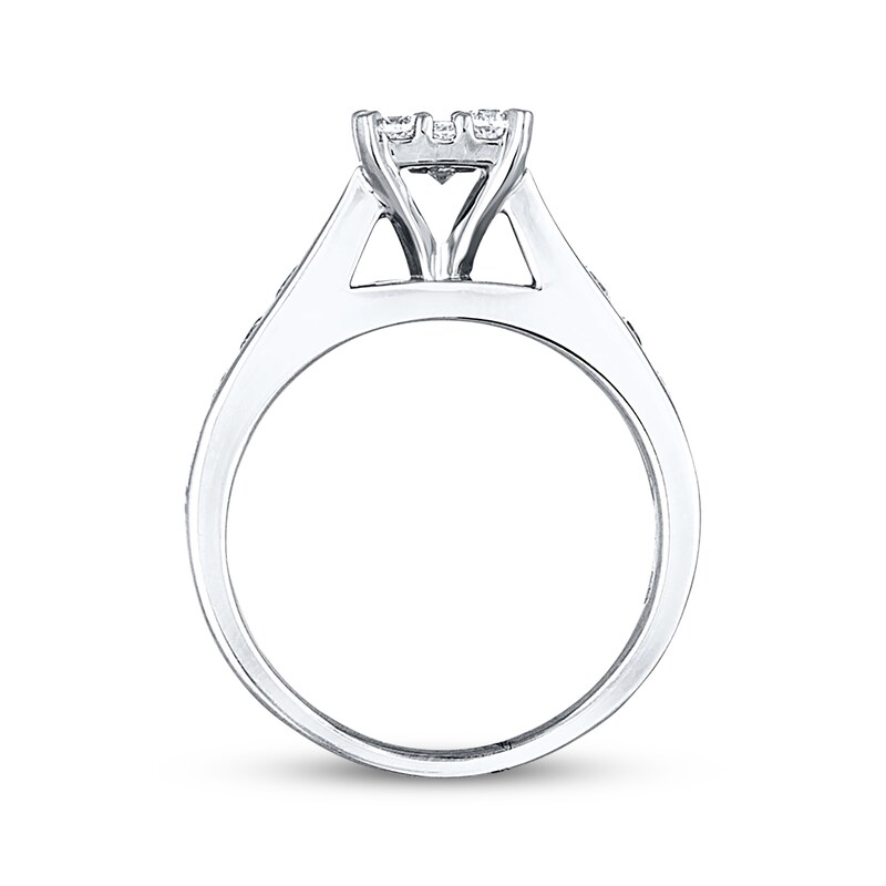Main Image 3 of Previously Owned Diamond Engagement Ring 1 ct tw Round-cut 14K White Gold - Size 10.5