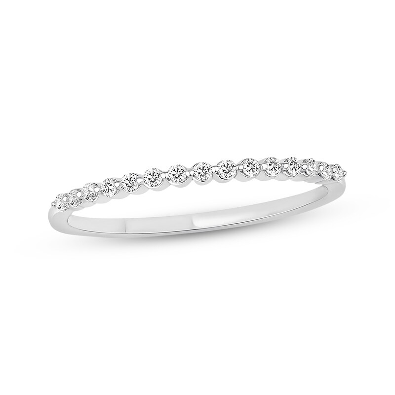 Main Image 1 of Previously Owned Diamond Wedding Band 1/8 ct tw Round-cut 10K White Gold