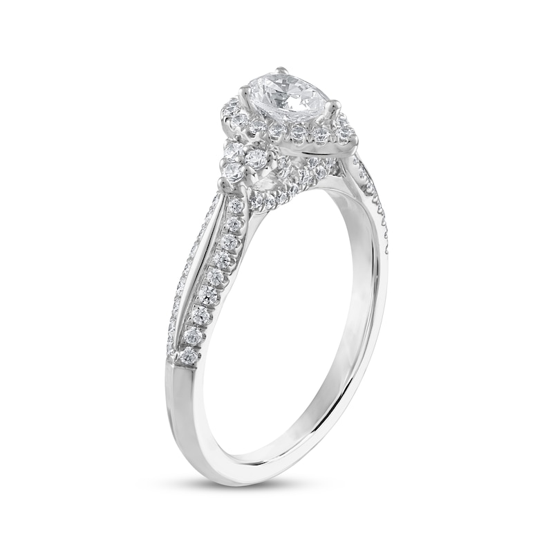 Previously Owned Diamond Engagement Ring 3/4 ct tw Pear-shaped 14K White Gold