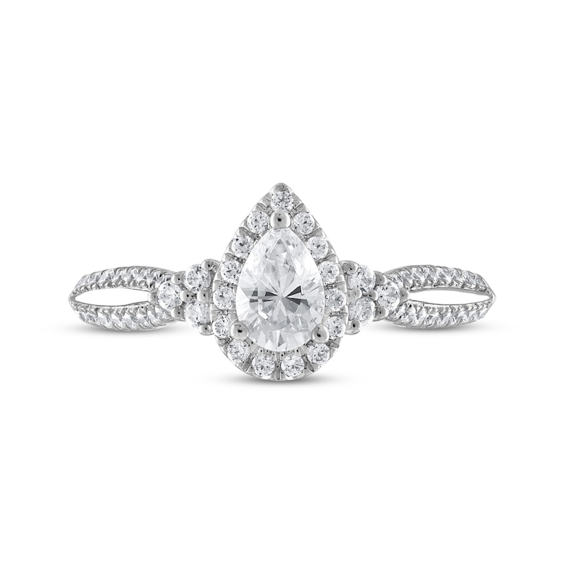 Previously Owned Diamond Engagement Ring 3/4 ct tw Pear-shaped 14K White Gold
