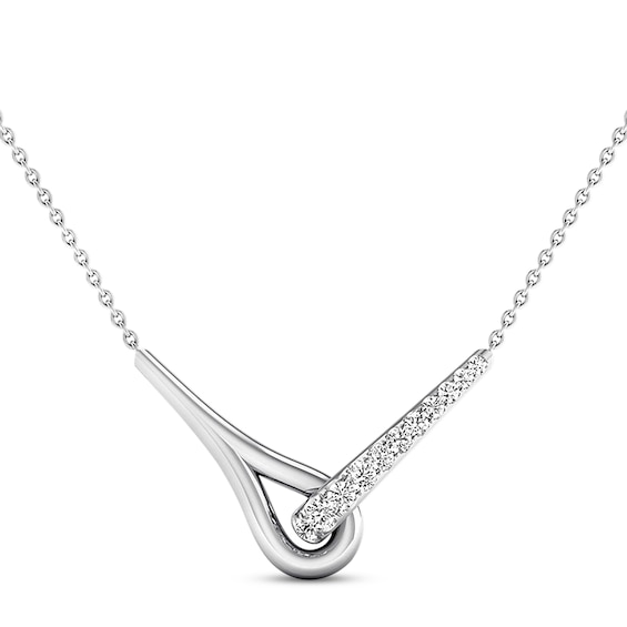 Previously Owned Love + Be Loved Diamond Necklace 1/10 ct tw Sterling Silver