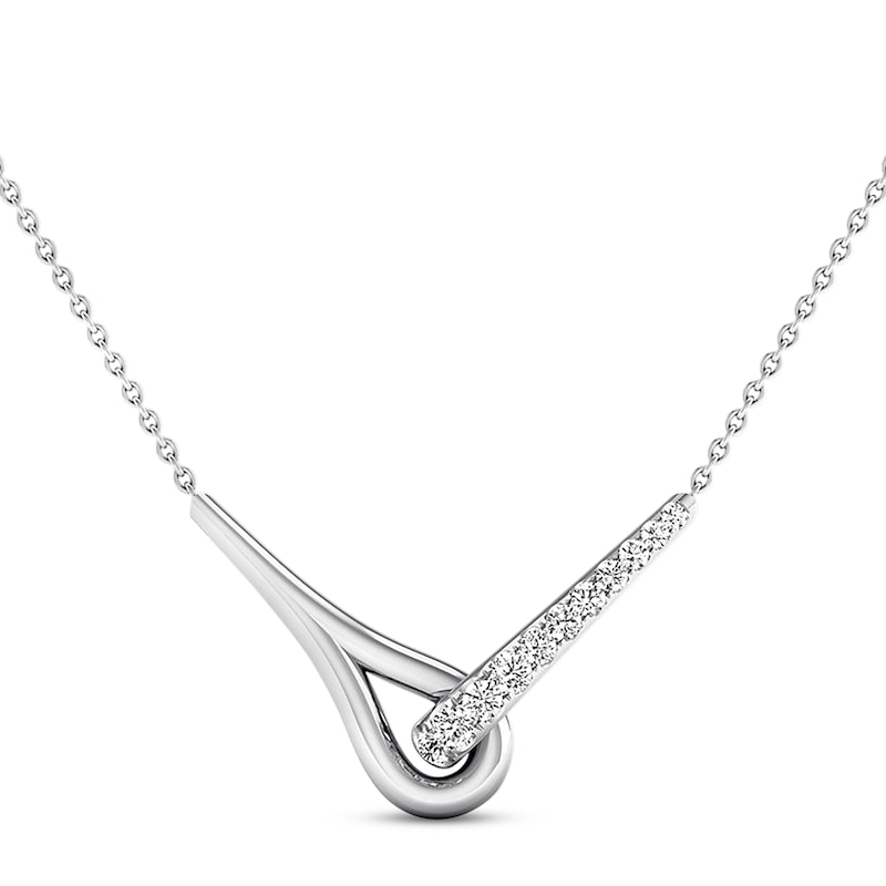 Main Image 1 of Previously Owned Love + Be Loved Diamond Necklace 1/10 ct tw Sterling Silver