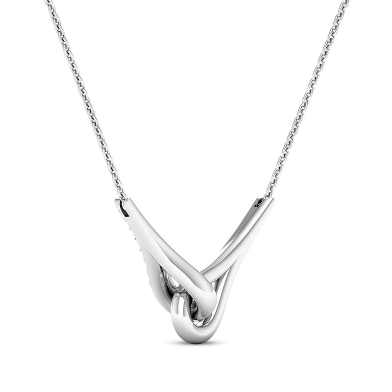 Main Image 2 of Previously Owned Love + Be Loved Diamond Necklace 1/10 ct tw Sterling Silver