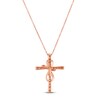 Thumbnail Image 3 of Previously Owned Le Vian Diamond Cross Necklace 1/2 ct tw 14K Strawberry Gold 18&quot;