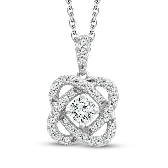 Previously Owned Center of Me Diamond Necklace 1/2 ct tw 10K White Gold 18"