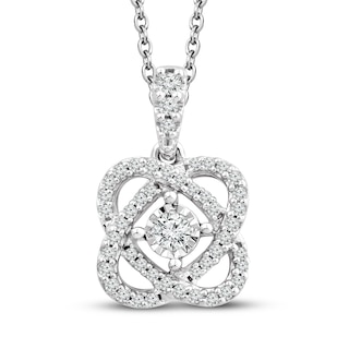 Previously Owned Center of Me Diamond Necklace 1/5 ct tw 10K White Gold ...