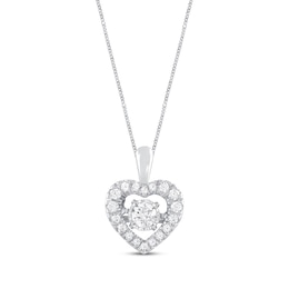 Previously Owned Unstoppable Love Diamond Heart Necklace 1/3 ct tw Round-cut 10K White Gold 19&quot;