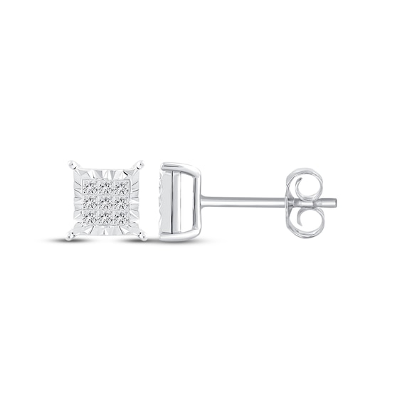 Previously Owned Diamond Earrings 1/4 ct tw Princess-cut 10K White Gold