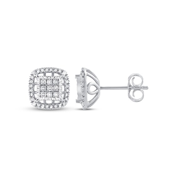 Previously Owned Stud Earrings 1/4 ct tw Round-cut Diamond Sterling Silver