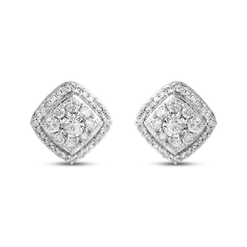 Main Image 1 of Previously Owned Diamond Stud Earrings 1/2 ct tw 10K White Gold
