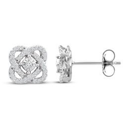 Previously Owned Center of Me Diamond Stud Earrings 1/5 ct tw 10K White Gold