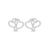 Thumbnail Image 0 of Previously Owned Joining Hearts Diamond Earrings 1/2 ct tw Round-cut 10K White Gold