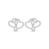 Thumbnail Image 1 of Previously Owned Joining Hearts Diamond Earrings 1/2 ct tw Round-cut 10K White Gold