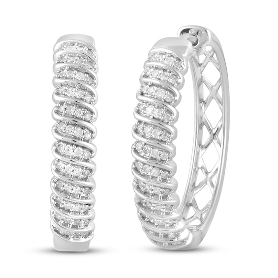 Previously Owned Diamond Hoop Earrings 1/4 ct tw Sterling Silver