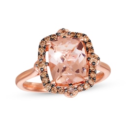 Previously Owned Le Vian Morganite Ring 1/3 ct tw Diamonds 14K Strawberry Gold
