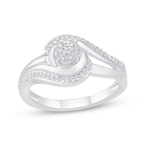 Previously Owned Diamond Ring 1/ ct tw Round-cut Sterling Silver