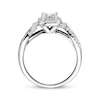 Previously Owned Diamond Engagement Ring 1/2 ct tw Round & Princess 10K White Gold