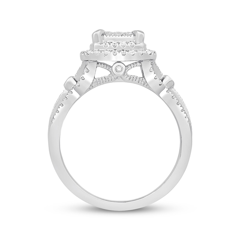 Main Image 3 of Previously Owned Diamond Engagement Ring 5/8 ct tw Princess-cut 10K White Gold