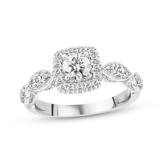 Previously Owned Diamond Engagement Ring 7/8 ct tw Round-cut 14K White Gold