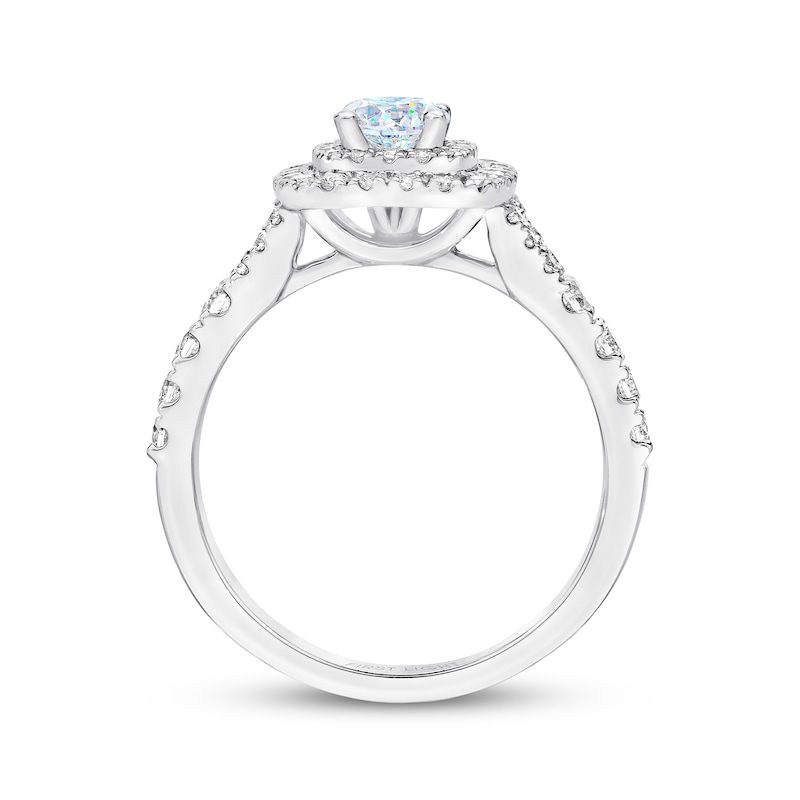 Main Image 3 of Previously Owned THE LEO First Light Diamond Engagement Ring 1 ct tw Round-cut 14K White Gold