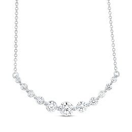 Previously Owned THE LEO Diamond Necklace 1 ct tw Round-cut Diamonds 14K White Gold