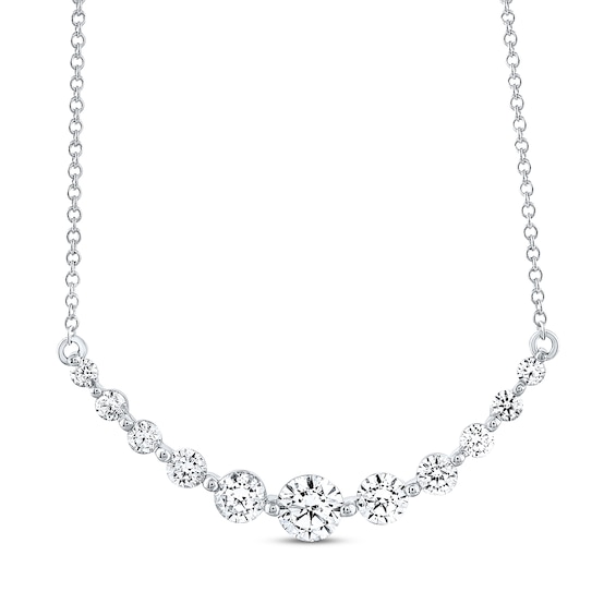 Previously Owned THE LEO Diamond Necklace 1 ct tw Round-cut Diamonds 14K White Gold