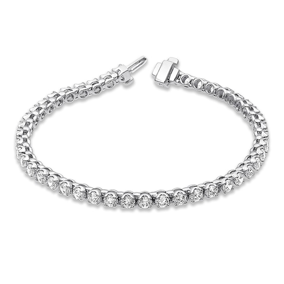Previously Owned Diamond Bracelet 5 ct tw Round-cut 10K White Gold 7" Length