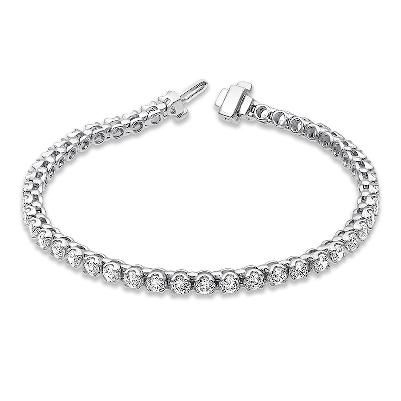 Main Image 1 of Previously Owned Diamond Bracelet 5 ct tw Round-cut 10K White Gold 7&quot; Length