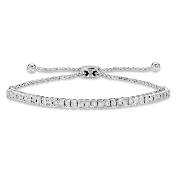 Previously Owned Diamond Bolo Bracelet 1/15 ct tw Sterling Silver