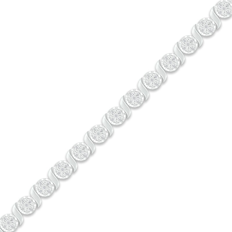 Main Image 1 of Previously Owned Diamond Bracelet 1/4 ct tw Sterling Silver 7.25&quot;