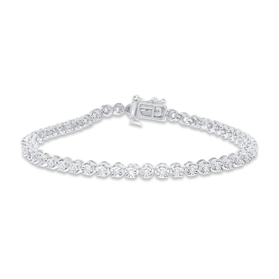 Previously Owned Diamond Line Bracelet 1/2 ct tw Round-cut Sterling Silver