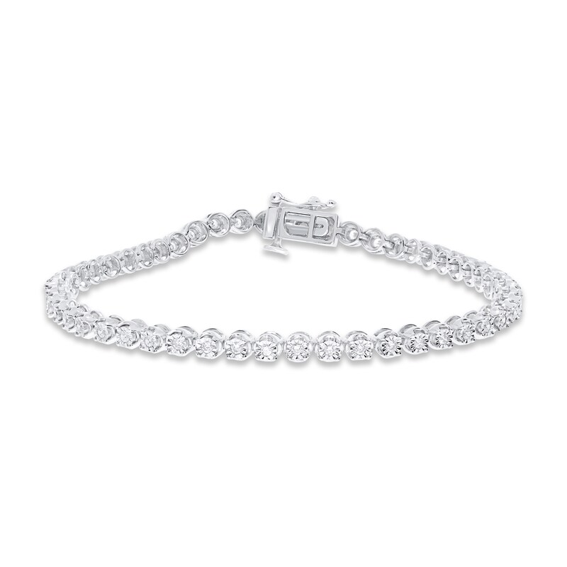 Main Image 1 of Previously Owned Diamond Line Bracelet 1/2 ct tw Round-cut Sterling Silver