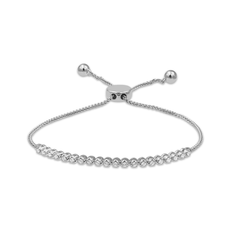 Main Image 1 of Previously Owned Diamond Bolo Bracelet 1/4 ct tw Sterling Silver 9.5&quot;