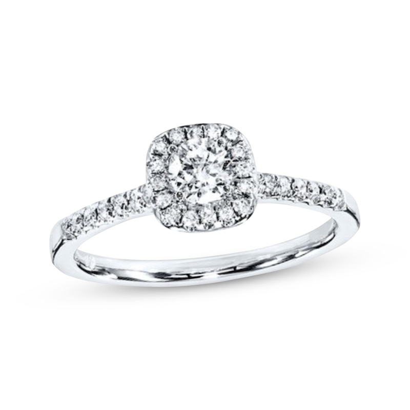 Previously Owned Diamond Engagement Ring 3/8 ct tw Round-cut 10K White Gold