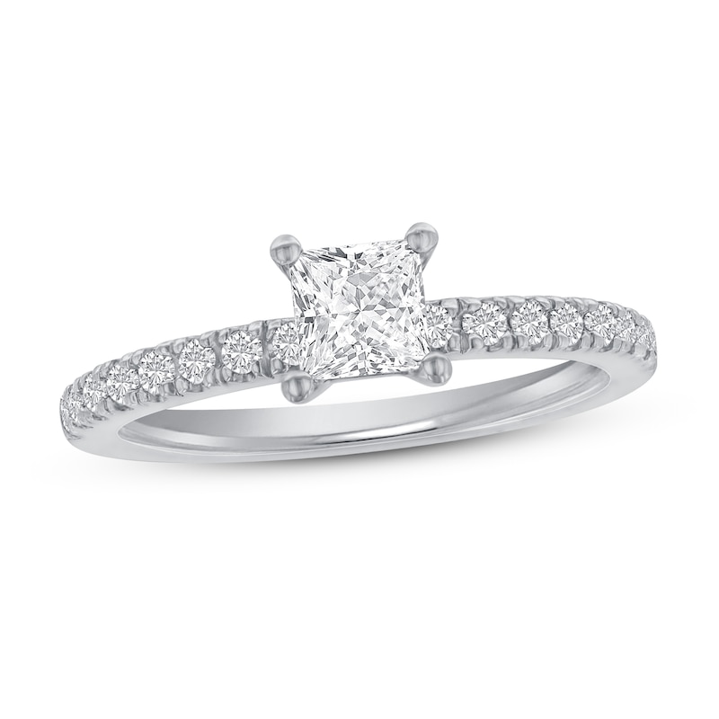 Previously Owned Diamond Engagement Ring 5/8 ct tw Princess/Round-cut 14K White Gold