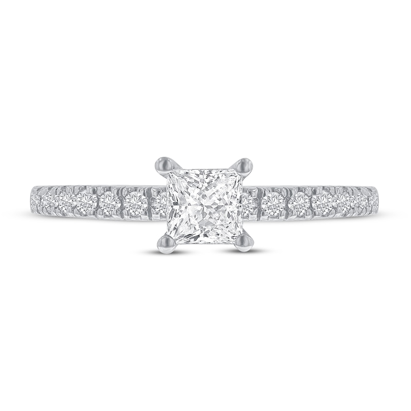 Previously Owned Diamond Engagement Ring 5/8 ct tw Princess/Round-cut 14K White Gold