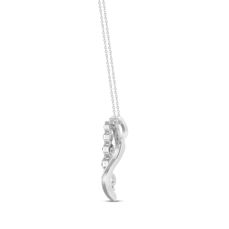 Main Image 4 of Previously Owned Diamond Necklace 1/2 ct tw Round-cut 10K White Gold 19 Length
