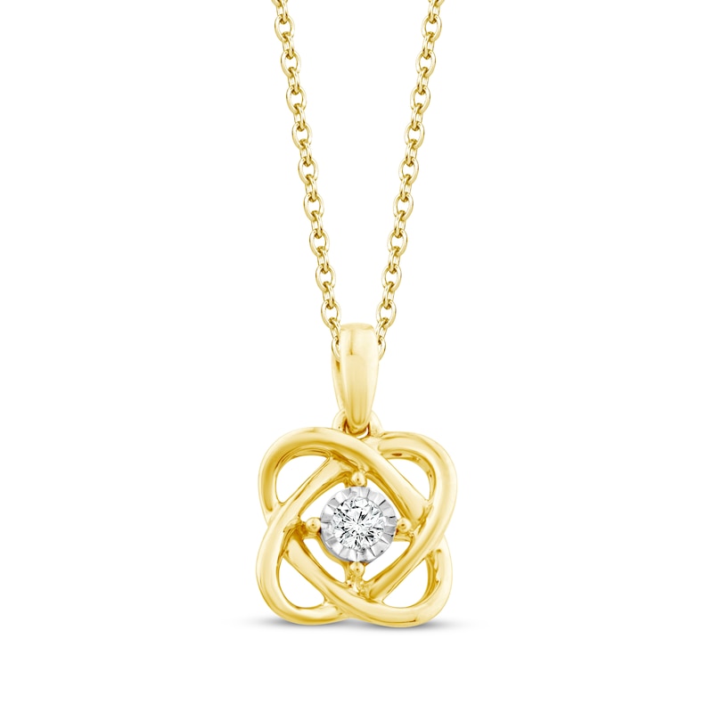 Main Image 1 of Previously Owned Center of Me Diamond Necklace 1/20 ct tw 10K Yellow Gold 18&quot;