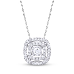 Previously Owned Diamond Necklace 1/2 ct tw Round-cut 10K White Gold 18"